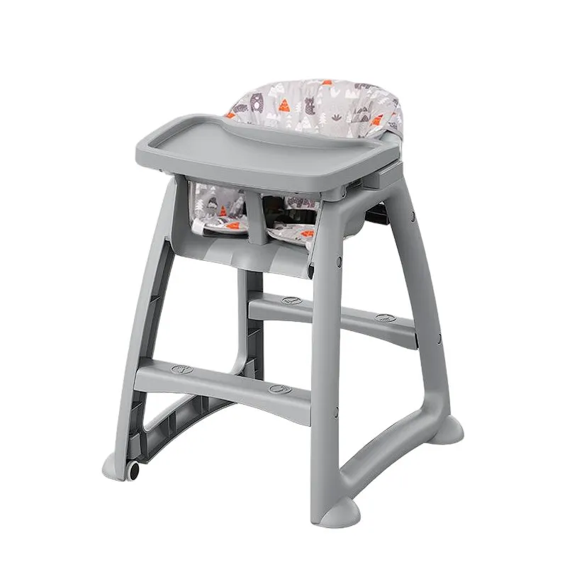 HC-04 Baby High Chair (Single Tray + Silent Wheels + Cushion)